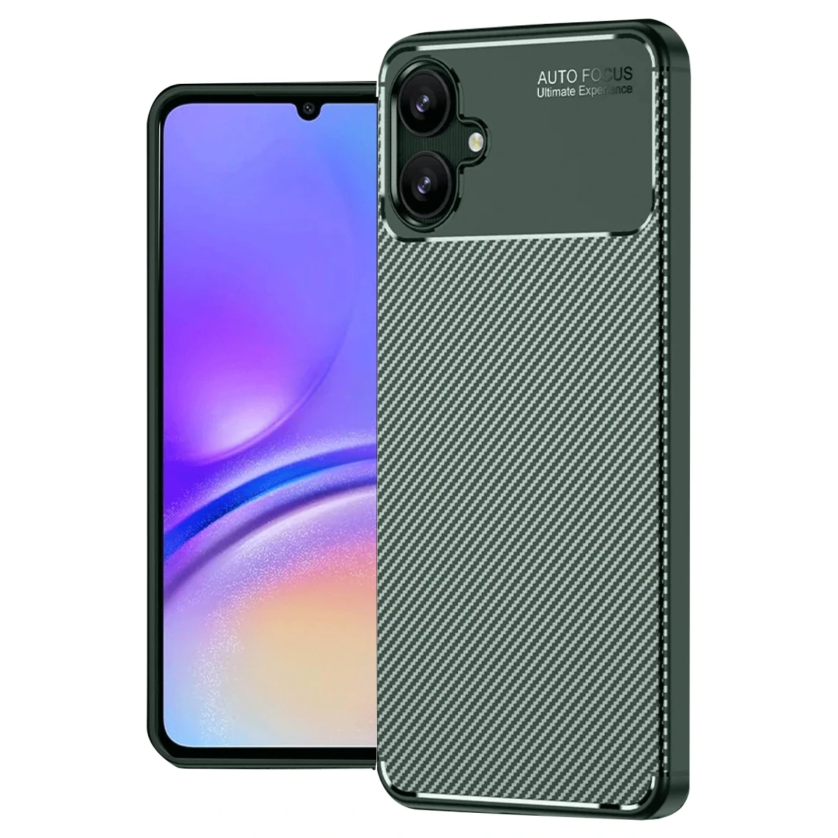 Samsung Galaxy A06 Kılıf Auto Focus Karbon Kapak - Koyu Yeşil