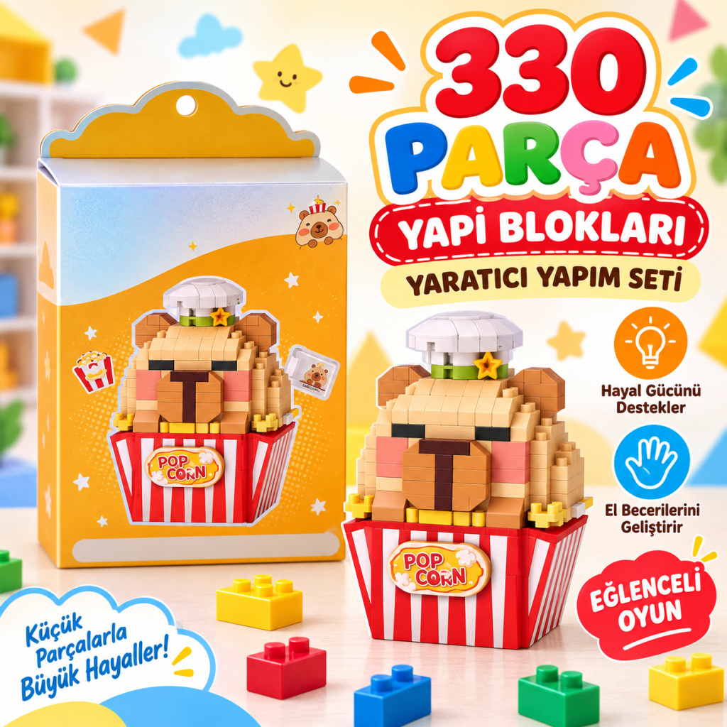 LZ-8876 Popcorn Model 330 Parça Block Oyuncak
