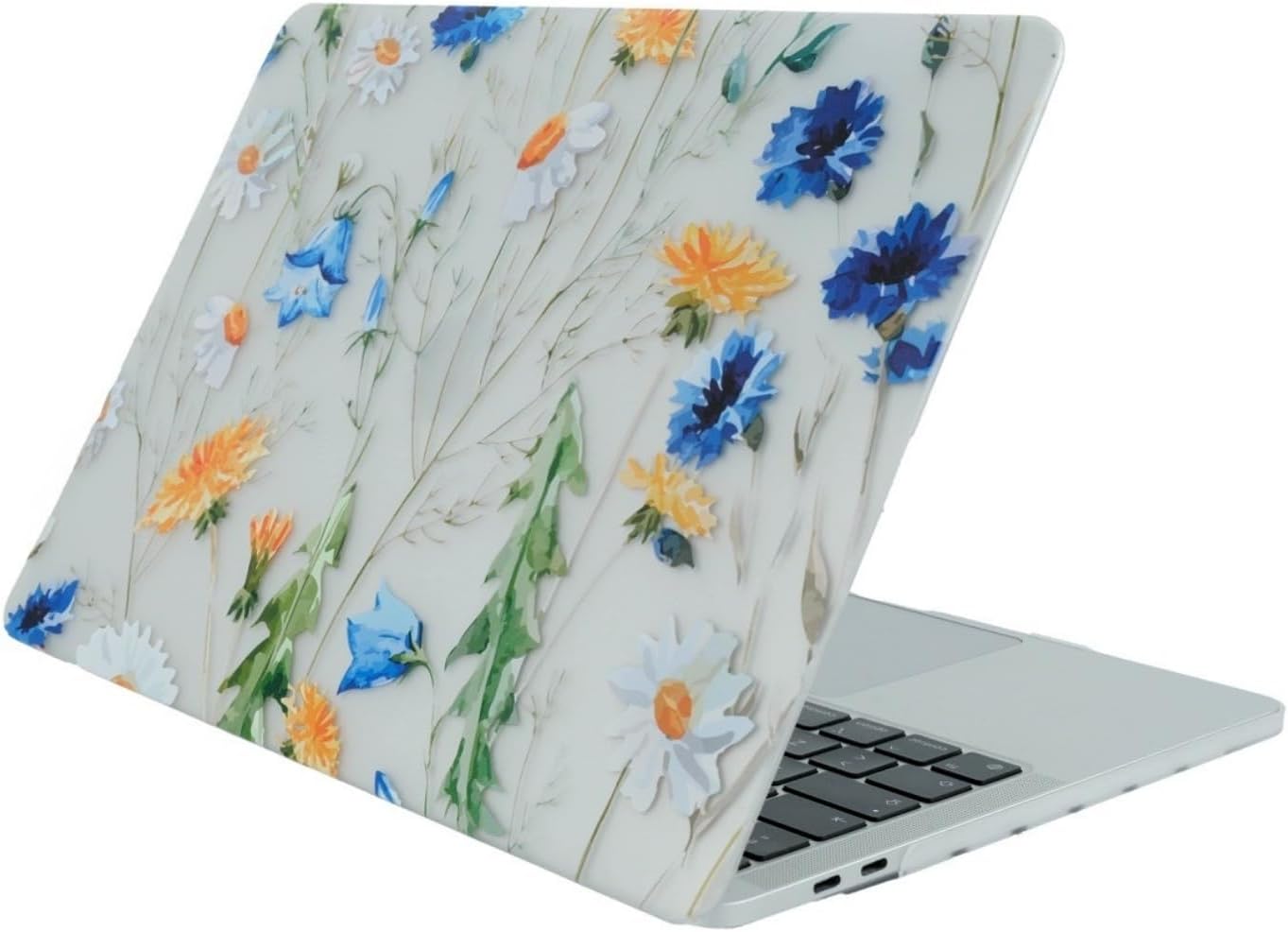 MacBook Air 13 İnç Kılıf A1369 A1466 Uyumlu Çiçek Desenli Hard Case Sert Koruyucu Kapak Printed Floral Laptop Kılıfı 2010-2017 Sarı