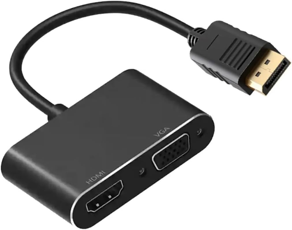 Çoklayıcı Adaptör 2 in 1 DP To VGA HDMI Kasa Bilgisayar Uyumlu Çevirici Adaptör Çok Portlu Çoklayıcı 2in1 Displayport to VGA HDMI ZR723