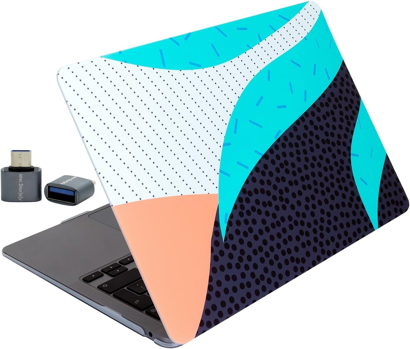 MacBook Air 13.6 İnç Desenli Kılıf A2681 A3113 A3240 A3449 M2 M3 M4 M5 Uyumlu İnce Sert Kapak Hard Case Turkuaz