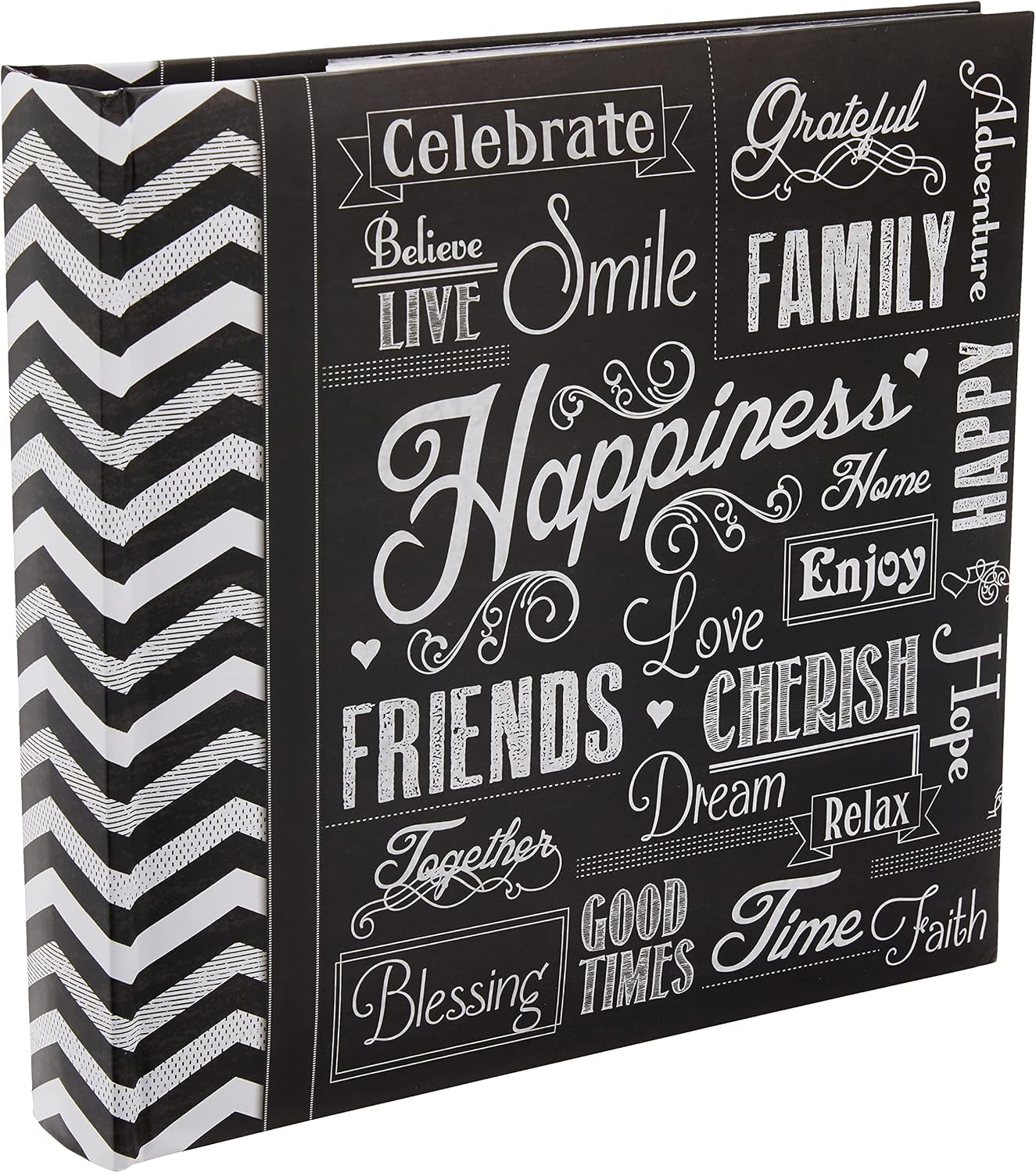 200-Pocket Chalkboard Printed "Happiness" Theme Photo Album for 10cm by 15cm Prints