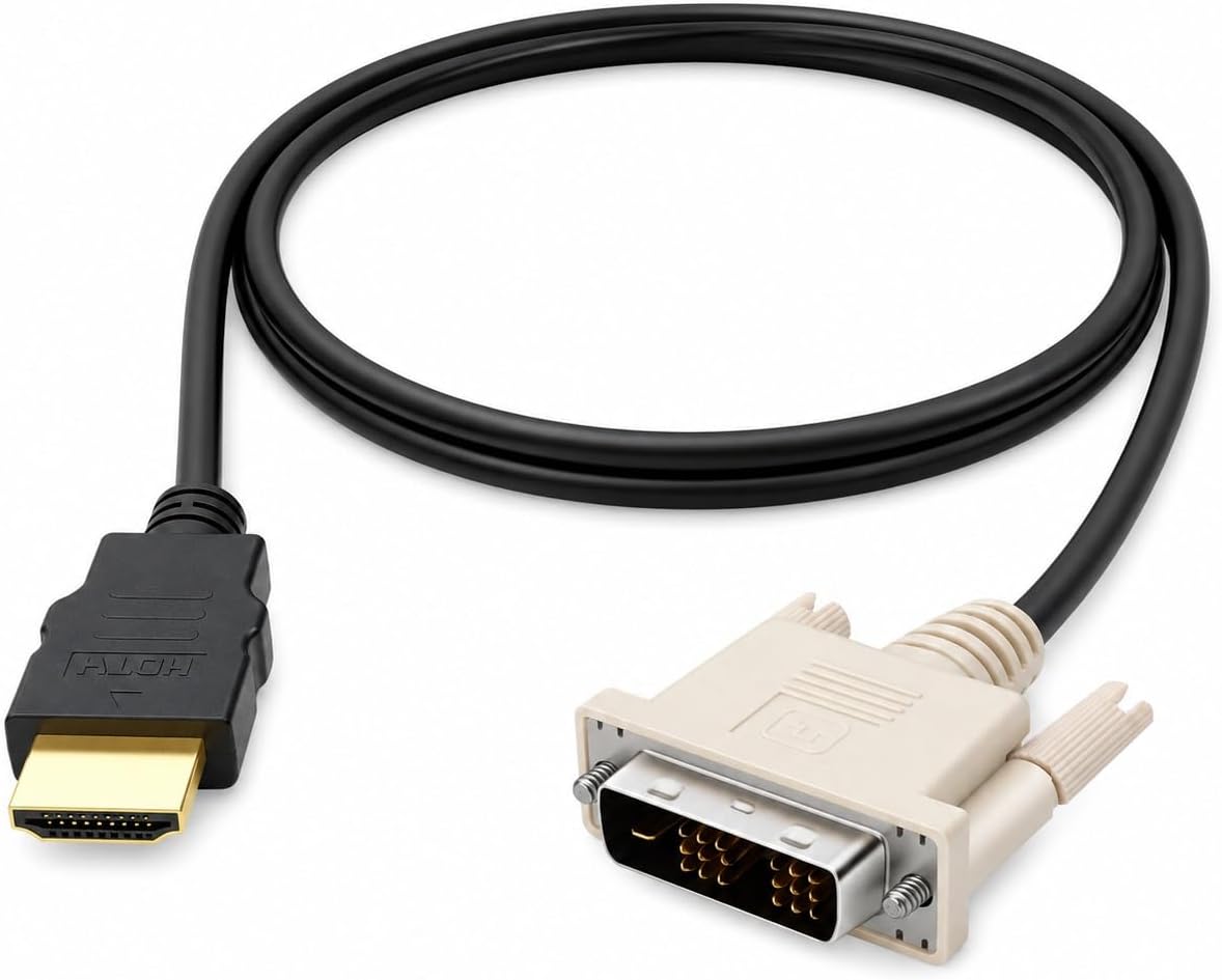 PrimeX PX-4106 Molex 2 Metre Dvi to Hdmi Kablo, HDMI to DVI Çift Yönlü Görüntü Aktarım Kablosu, 1080P Full HD DVI HDMI Erkek-Erkek Monitör TV Projeksiyon PC Ekran Kartı Bağlantı Kablosu, Altın Uçlu