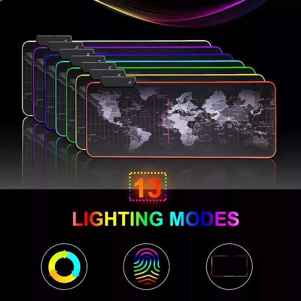 Büyük Oyuncu RGB Mousepad ve Klavye Pad Kırmızı Altıgen Desenli Red Hex Tasarım Işıklı 70cm x 30cm Mouse Pad