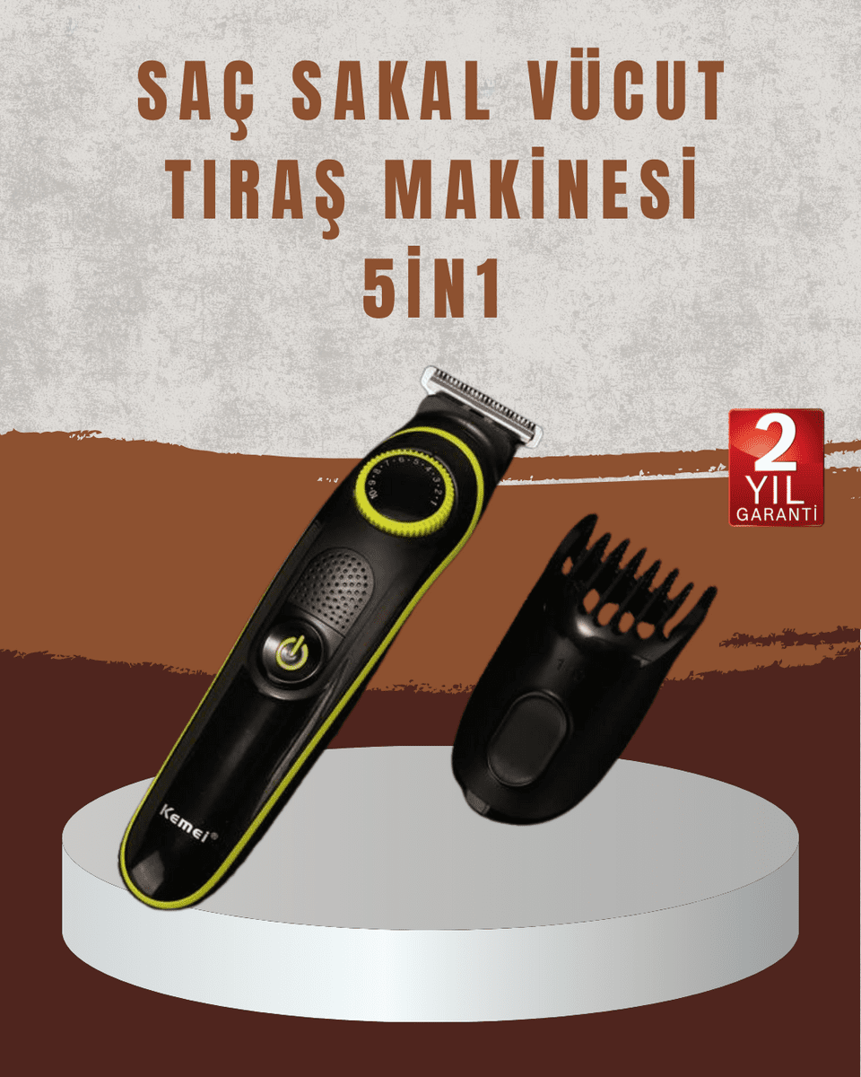 Profesyonel Erkek Saç Sakal Şekillendirme ve Vücut Bakım Seti Şarjlı Tıraş Makinesi