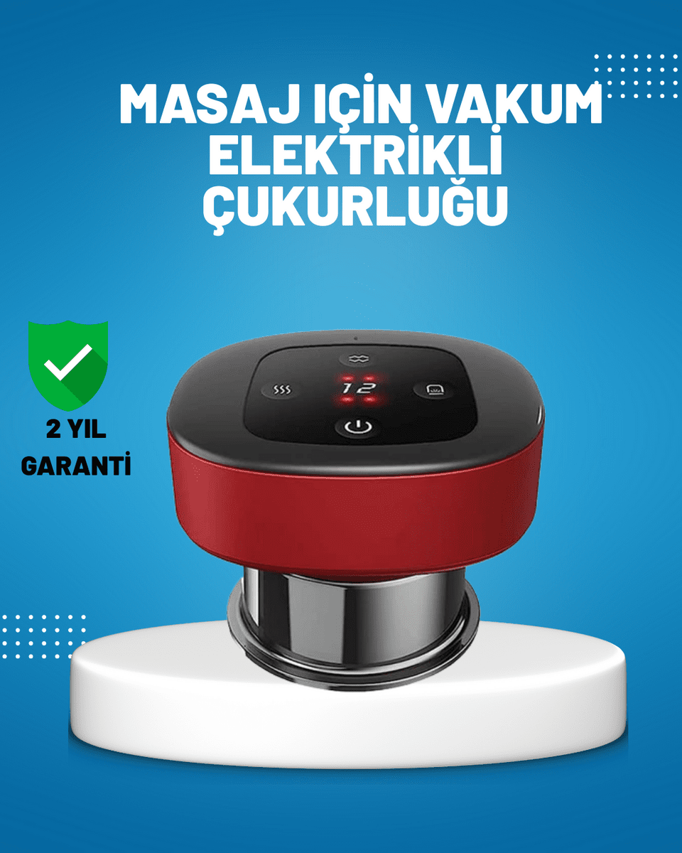 Elektrikli Vakumlu Çukurluk Masaj Aleti Isıtmalı ve Kırmızı Işıklı Terapi Seti