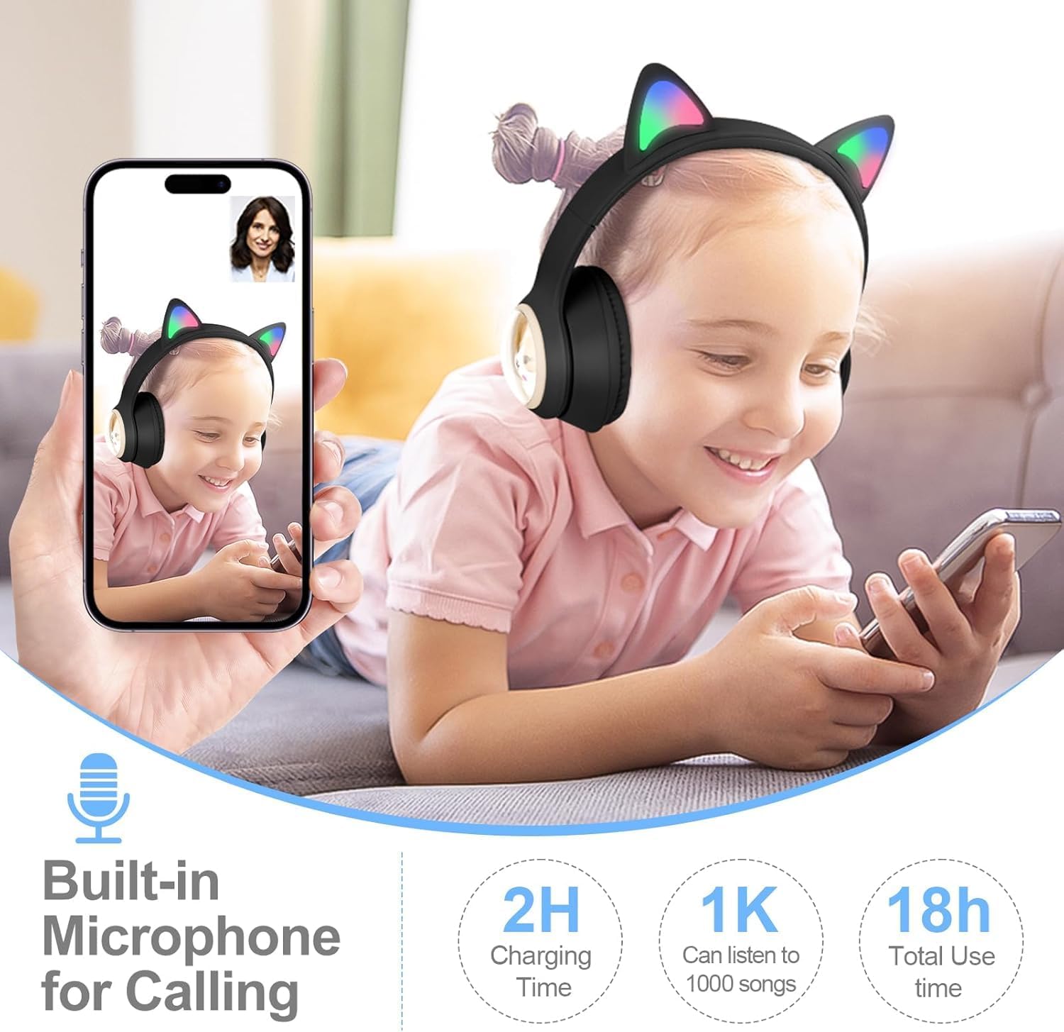 RENKLİ BÜYÜK A KALİTE KULAK ÜSTÜ TAÇ RENKLİ IŞIKLI KEDİ KULAKLI KEDİ KABARTMALI 5.3 VERSİON PED BALŞLIKLI BOYU AYARLANABİLEN ÇOK RAHAT BLUETOOTH KULAKLIK AKZ 02 (TURQUAZ)