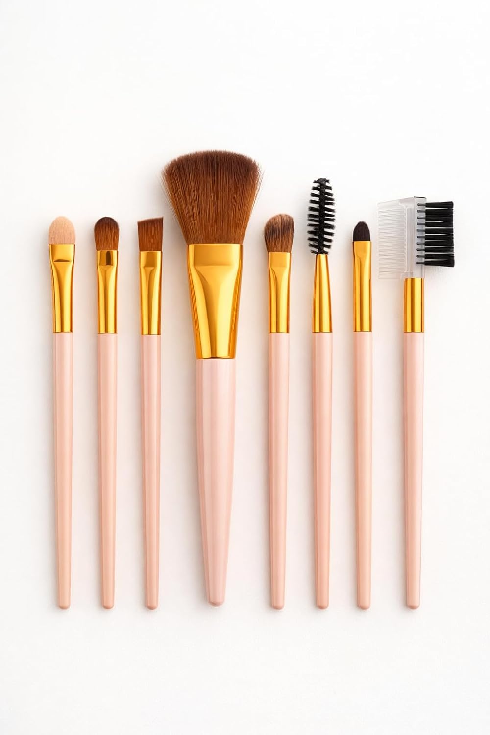 8 Adet Makyaj Fırça Seti Profesyonel Fondöten Pudra Allık Far Kaş Eyeliner Fırçası Yumuşak Kıllı Günlük ve Profesyonel Kullanım İçin Komple Makeup Brush Set