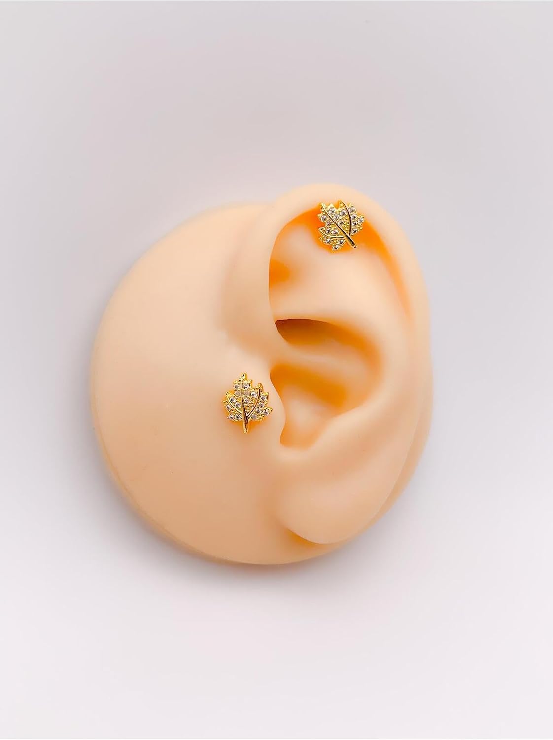 Taşlı Geniş Yaprak Figürlü Kıkırdak Helix Tragus Piercing(1adet)
