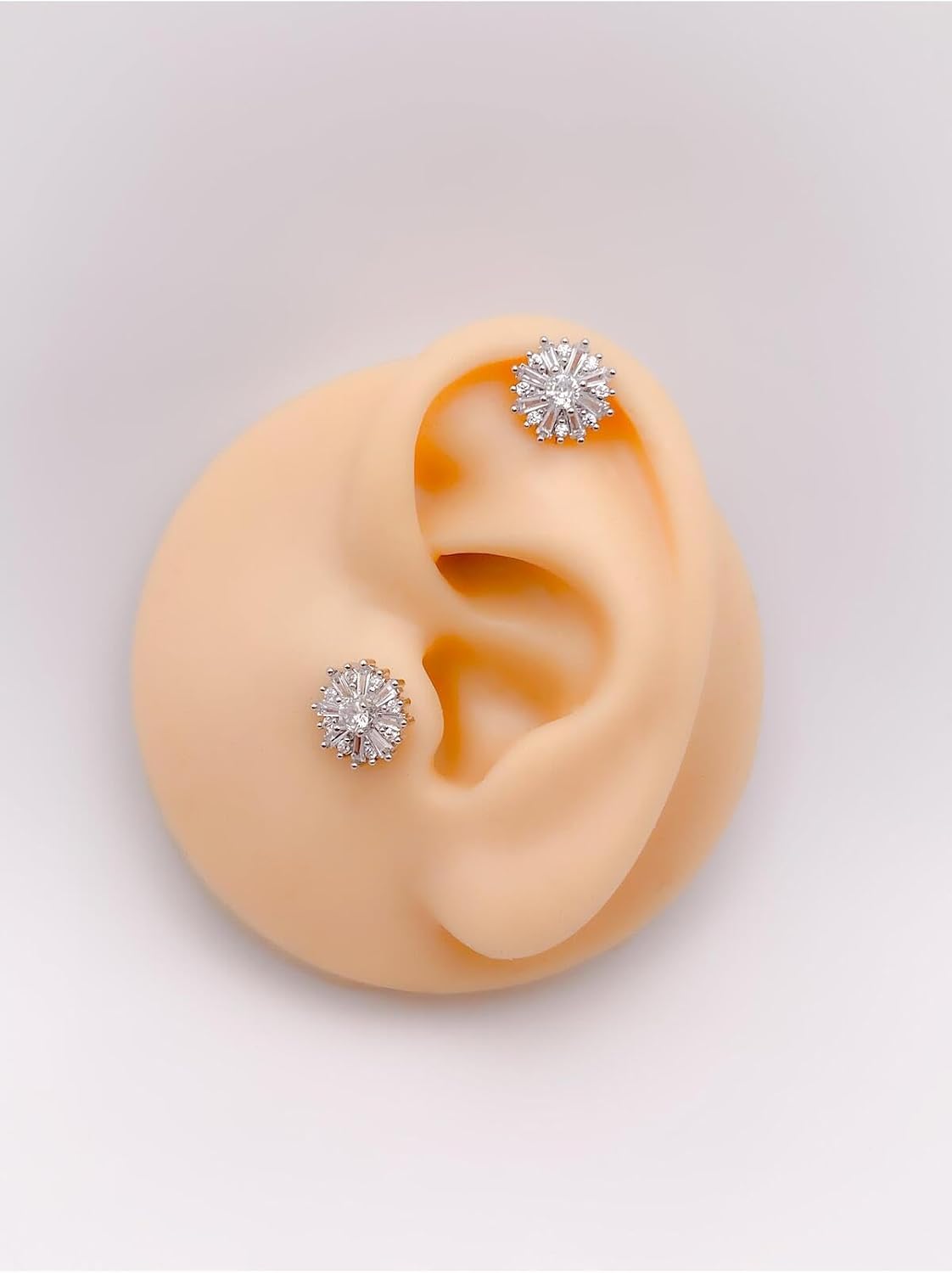 Taşlı Kar Tanesi Figürlü Kıkırdak Helix Tragus Piercing(1adet)