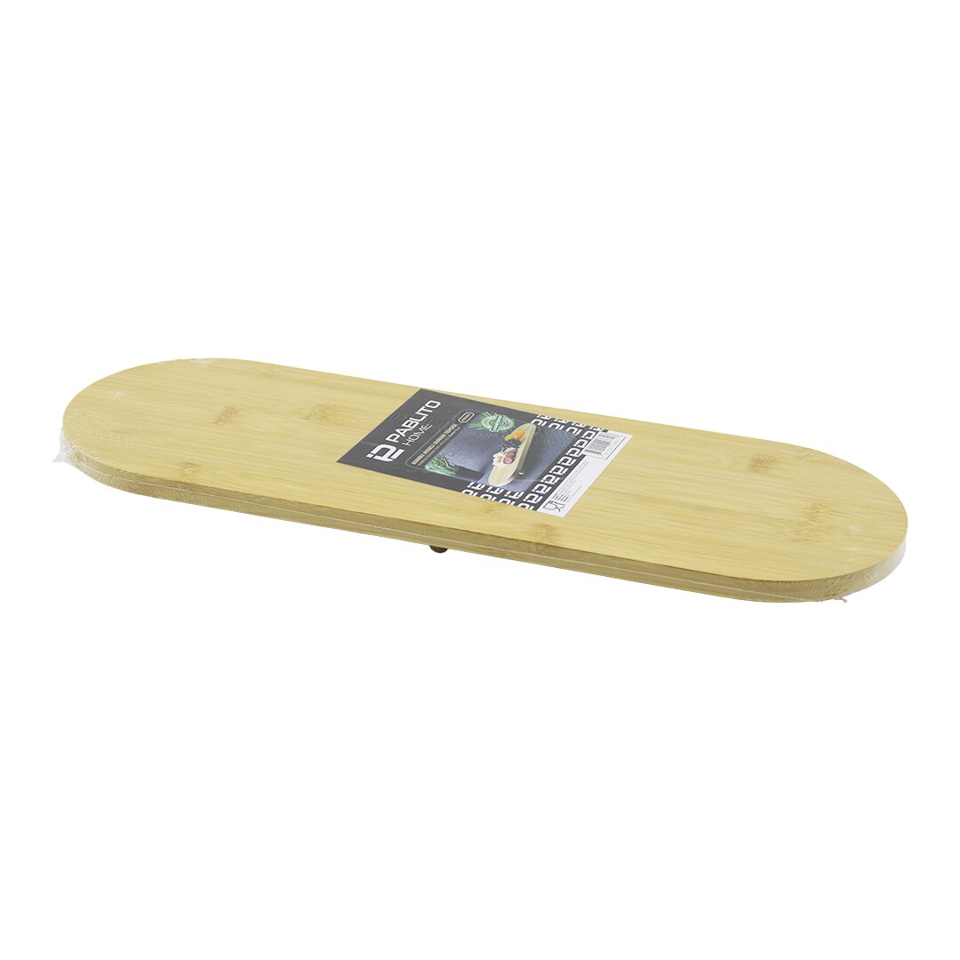 OVAL AHŞAP BAMBU 3 MİNİ=1CM AYAKLI SUNUM TEPSİSİ 15X44X1.5CM
