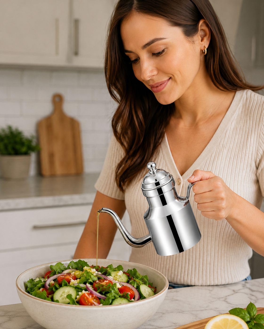 Komple 304 Çelik Silver 500 ml Yağdanlık Sosluk ve Sirkelik mt271by