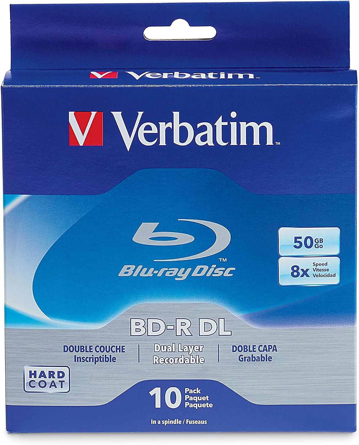 BD-R 97335 Blu-ray medya diski, 50 GB, 8 x yazılabilir, çift katlı, 10 adet