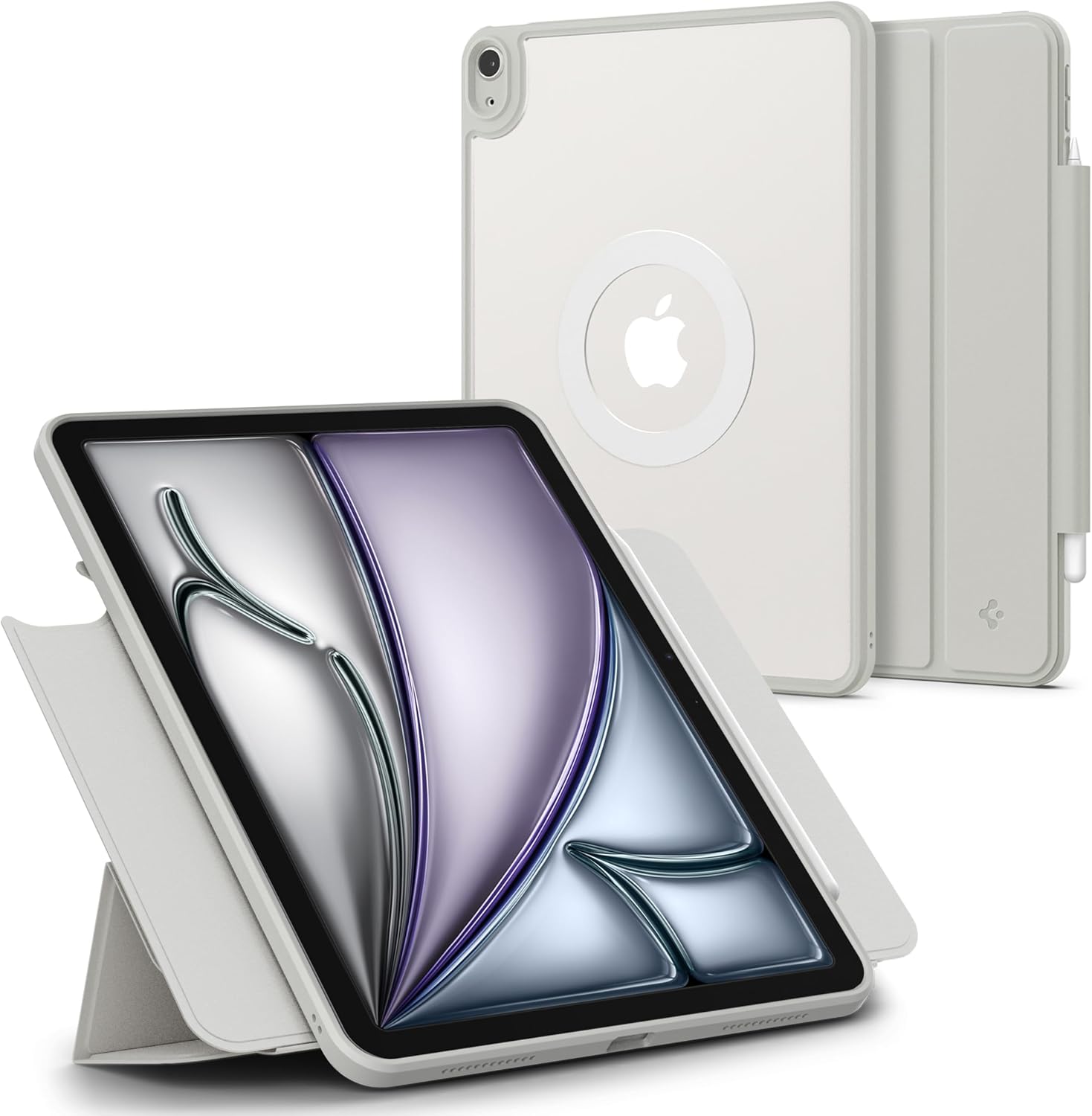 iPad Air 13" (2026/2025 / 2024) ile Uyumlu MagSafe Kılıf Air Skin Pro OneTap Metal Ring Mag Fit Gray - ACS08491