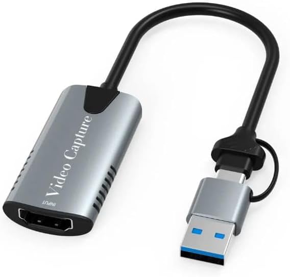 Type-c To Usb 2in1 Video Capture Yakalama Kartı 4K 1080P Uçlu HDMI to Type-C PC Bilgisayar Video Adaptör Çevirici
