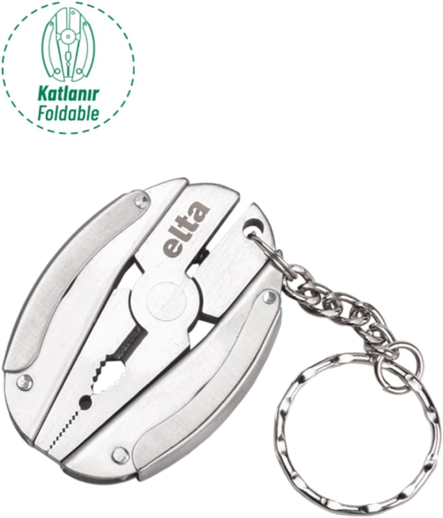 İzeltaş Elta Multi Tool Mini 7 Fonksiyonlu Katlanır Çok Amaçlı Pense El Aleti Paslanmaz Çelik 75 mm