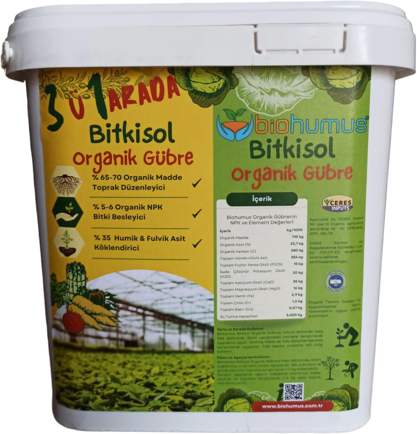 3 ü 1 ARADA, Organik Gübre Bitki Besleyici, Kök Geliştirici, Toprak düzenleyici 5 Litre (1)