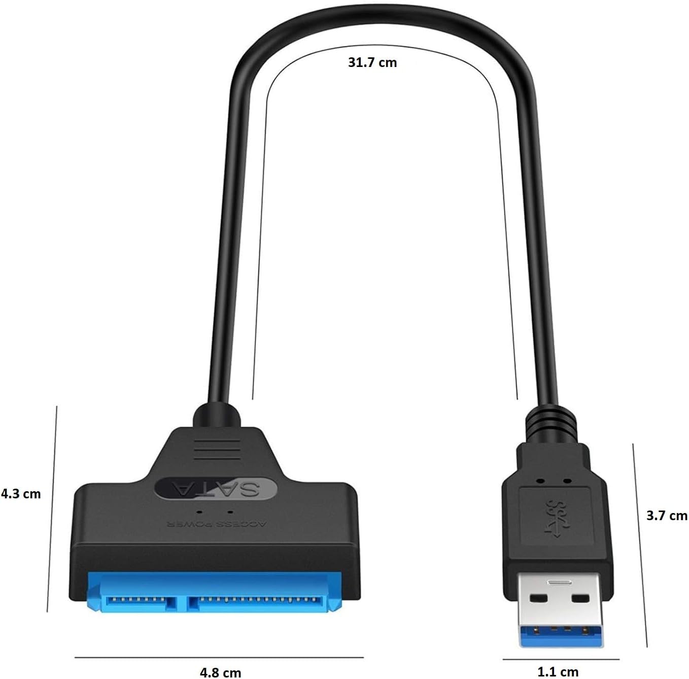 USB 3.0 - SATA Dönüştürücü Kablo, 2.5 İnç HDD/SSD Taşınabilir Hard Disk Okuyucu Adaptör