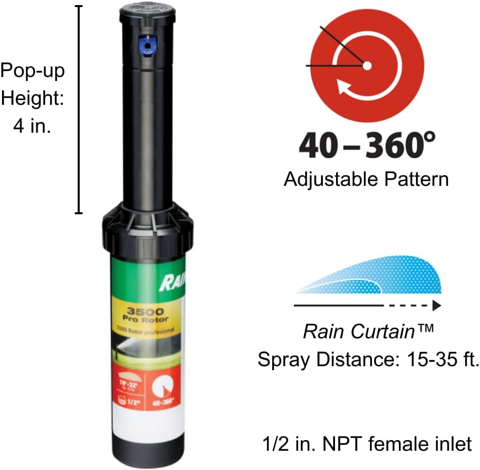 CP3504PC Pro Rotor, Yağmur Perdesi Nozul Seti, 40° - 360° Desen, 15' - 35' Püskürtme Mesafesi