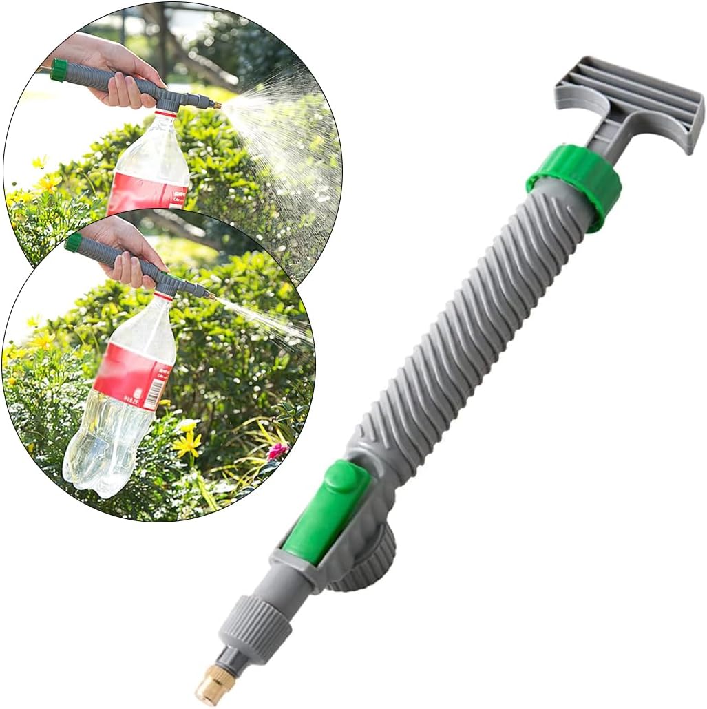 Kyrotech El Tipi Basınçlı Püskürtücü, Tüm Standart PET Şişelere Uyumlu, Ayarlanabilir Nozullu Manuel Hava Pompası, Yüksek Basınçlı Bahçe, Çim ve Bitki Sulama Spreyi, 29 x 6 cm