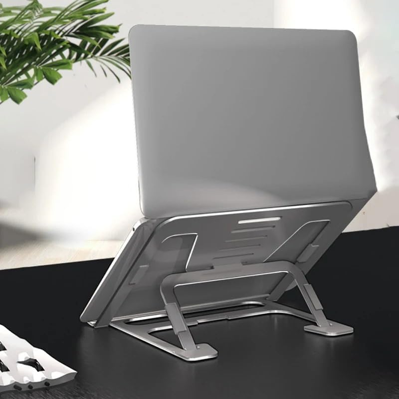 iPad Uyumlu Tablet Standı Yüksekliği Ayarlanabilir Tutucu Tok Alüminyum 14 inç Notebooklar ile Uyumlu Pedli Kaymaz Tasarım%100 Tok Alüminyum Alaşımlı Katlanır ZR749 (ZR749)