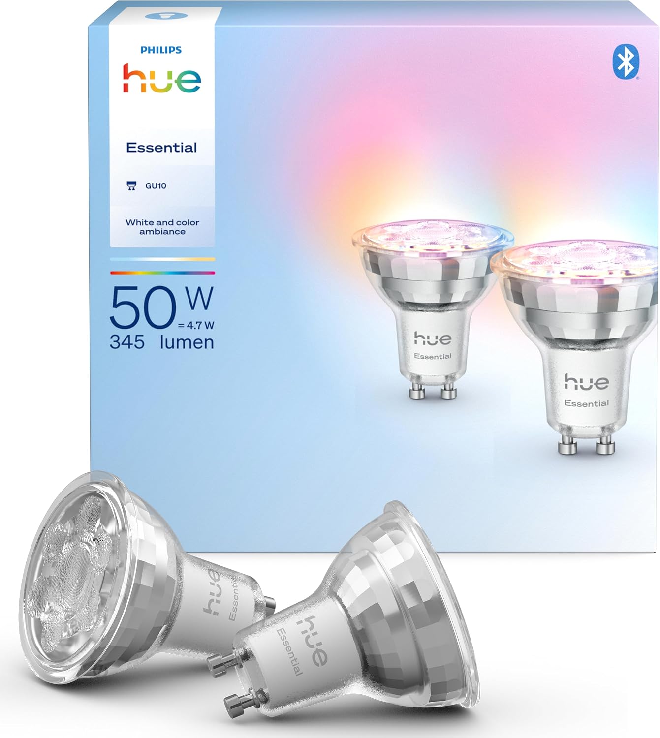 Essential 4.7W GU10 345 Lumen Renkli Akıllı Spot Ampul (2'li Ekopaket) - 15.000 Saat Ampul Kullanım Ömrü