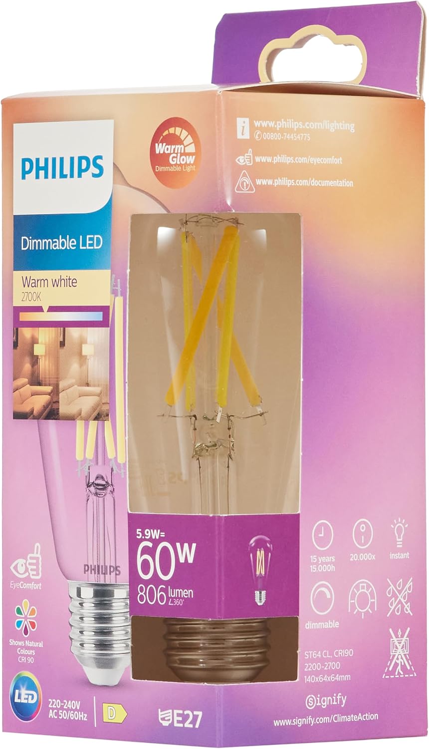 LED Classic 60W ST64 E27 Kısılabilir Filament Ampul WGD90