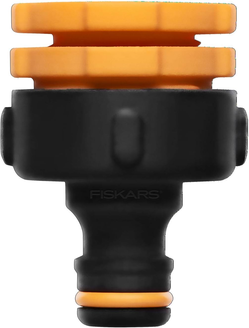 Musluk bağlantısı Multi, farklı musluk boyutları için iç dişli, Ø 21 mm (1/2 inç), Ø 26,5 mm (3/4 inç) ve Ø 33,3 mm (1 inç), 17 g, siyah/turuncu, 1027051
