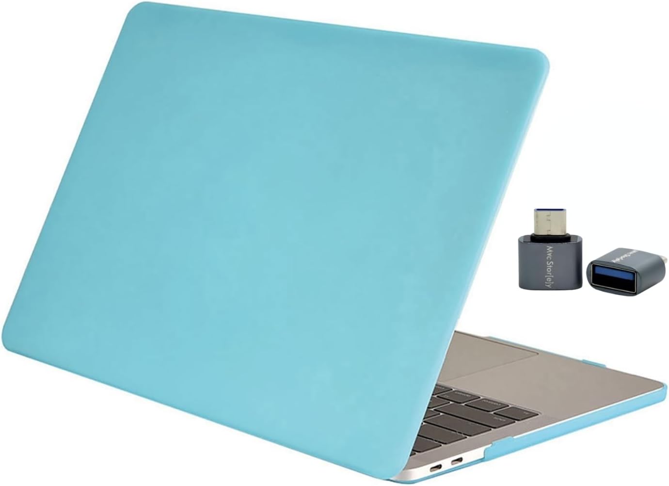 Macbook Air 13 inç Uyumlu M1 Kılıf Mat Koruyucu Sert Kapak A1932 TouchID 2018-2019 yılı Bebe Mavisi