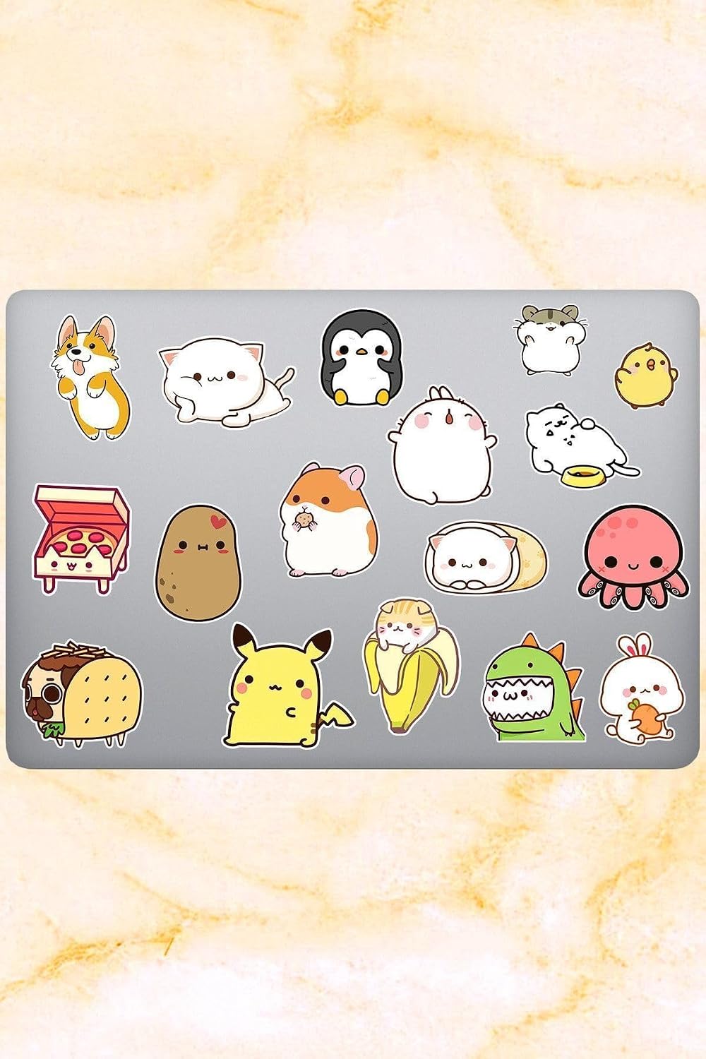 Cute Temalı Laptop Notebook Tablet Sticker Seti 17 'Li