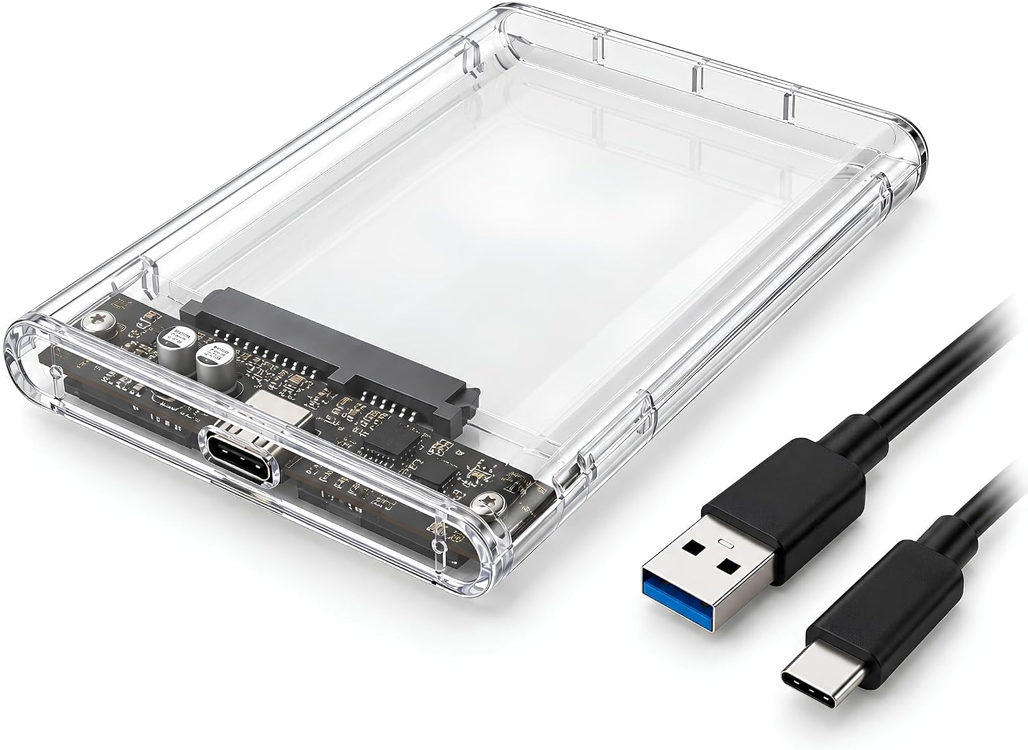 Type-C 2.5" Şeffaf HDD/SSD Harici Disk Kutusu Type-C 3.0 ED-01