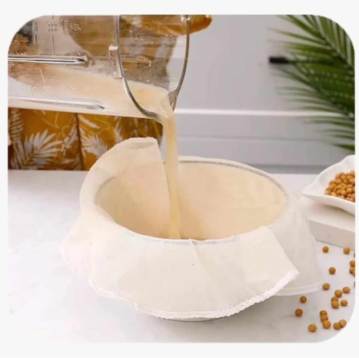 Çember Süzme Bezi, Yıkanabilir Keten Bez Natural Organik (2 Ebat) 40x40-60x60
