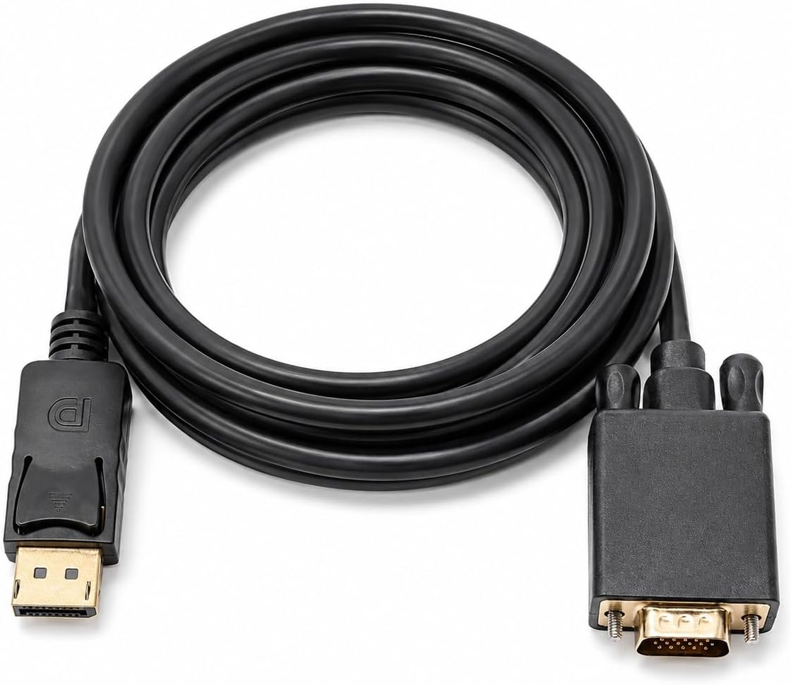 PrimeX PX-1256 1.5 Metre DisplayPort to VGA Kablo, DP Erkek to VGA Erkek Çevirici Kablo, DisplayPort Bilgisayar Laptop Ekran Kartından VGA Monitöre Görüntü Aktarım Kablosu