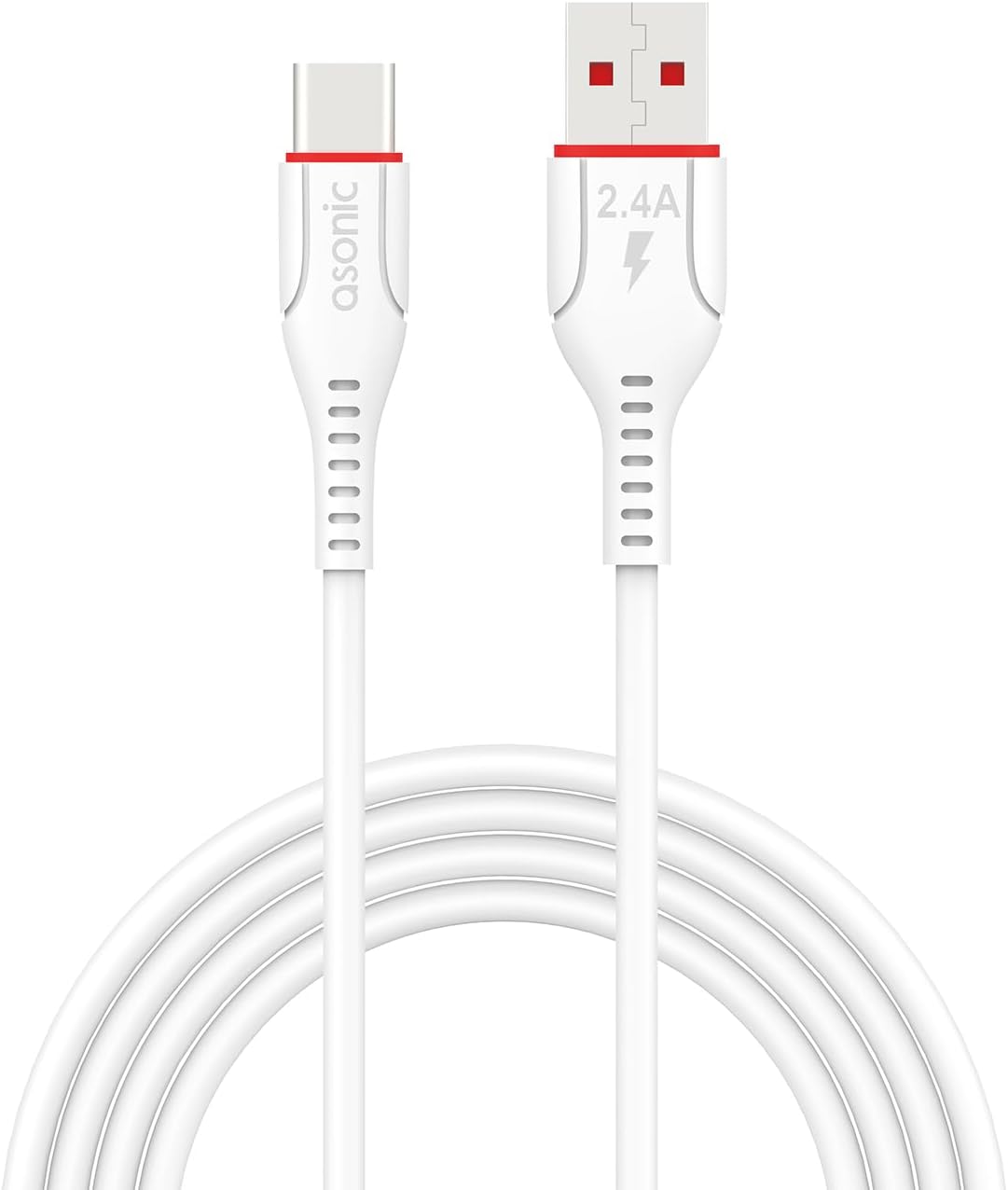 AS-X406 2A Type-C 1m Beyaz Data + 2.4A Hızlı Şarj Kablosu 1 Metre