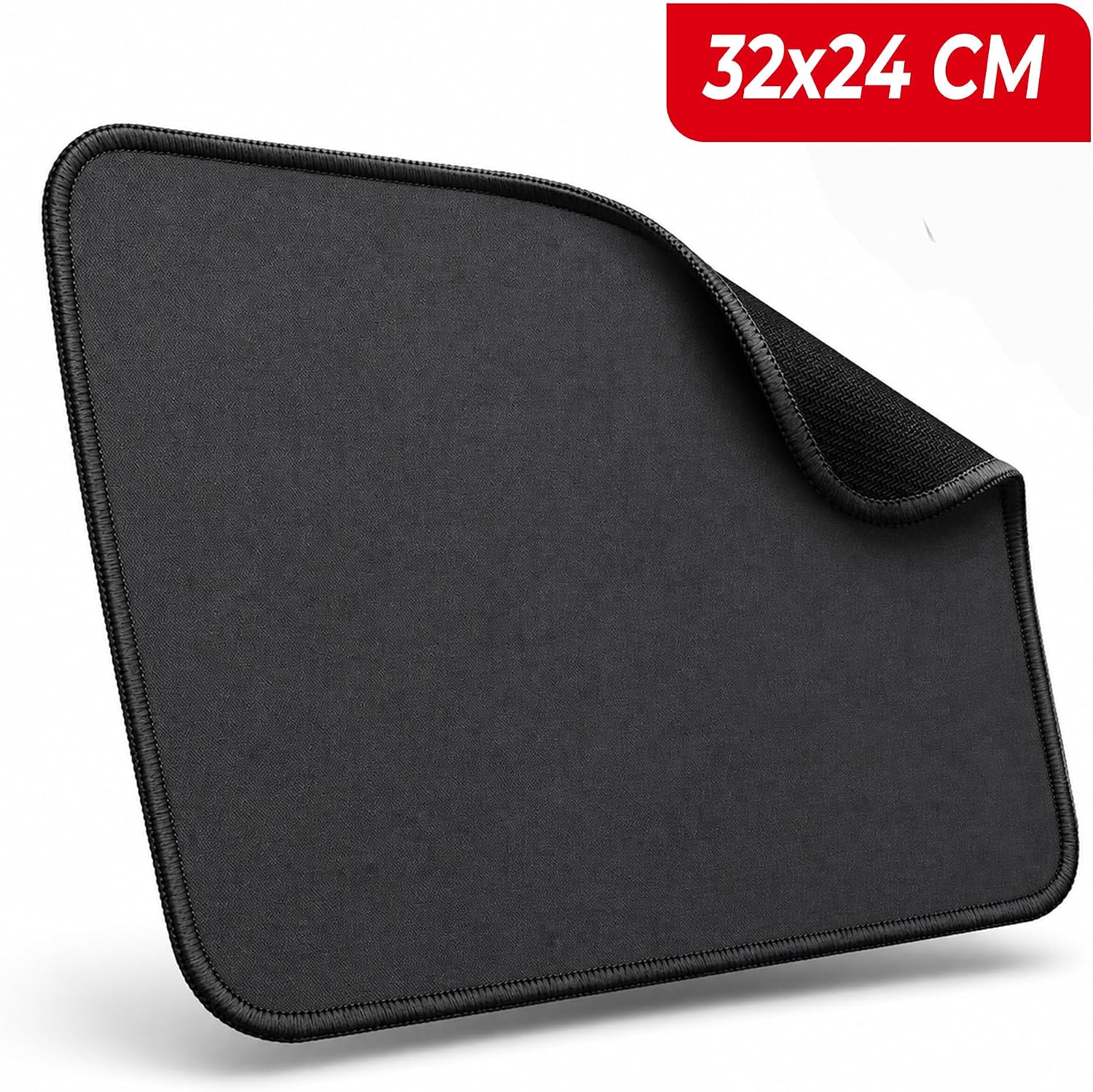PRO - Dikişli Gaming Mouse Pad, Oyuncu Gamer Mousepad, Kaymaz Kauçuk Tabanlı, Pürüzsüz Kumaş Yüzey, Ofis Tipi Mouse Ped, Orta Boy Bilgisayar Fare Altlığı, Gaming Mouse Pad (32x24 cm)