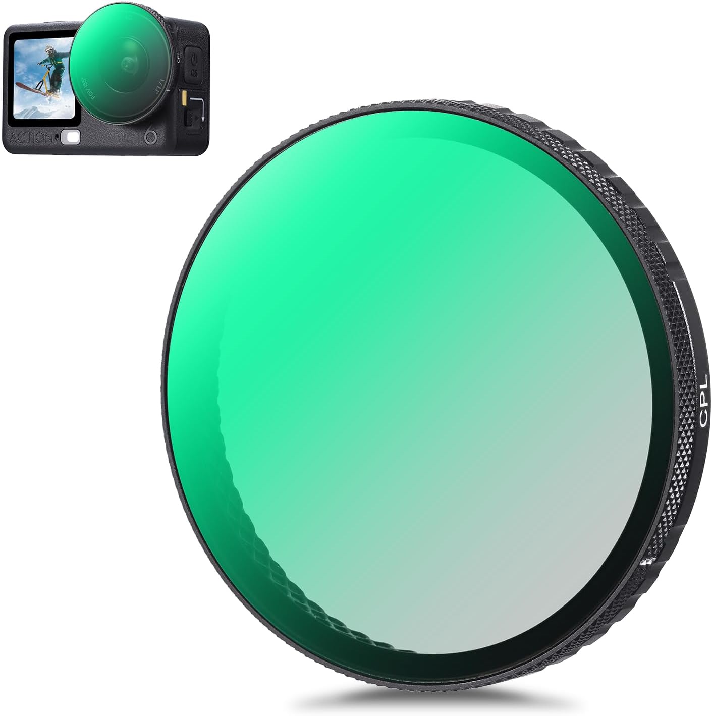 Aksiyon Kamerası için CPL Filtresi, HD Lens, Parlama Önleyici Çift Kaplama, Su Geçirmez ve Çizilmez, Temizleme Bezi ile, DJI Action 6 ile Uyumlu