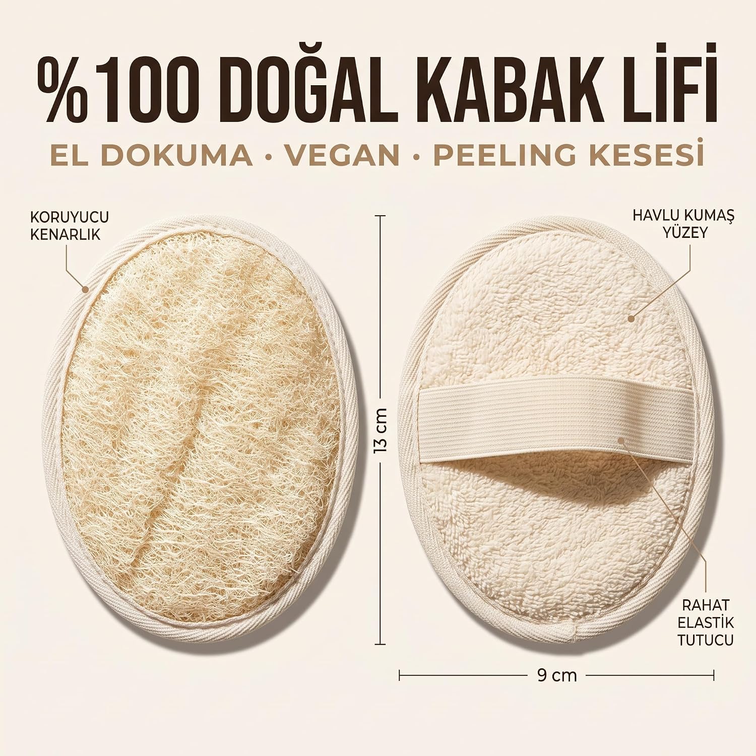 Yüz vücud Kabak lifi Doğal Lifler Peeling Temizleyici Arındırıcı. 1 Adet.