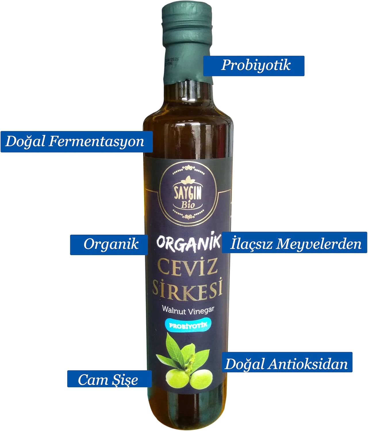TARİHİ LEZZETLER Organik Ceviz Sirkesi Cam Şişe 500 ml