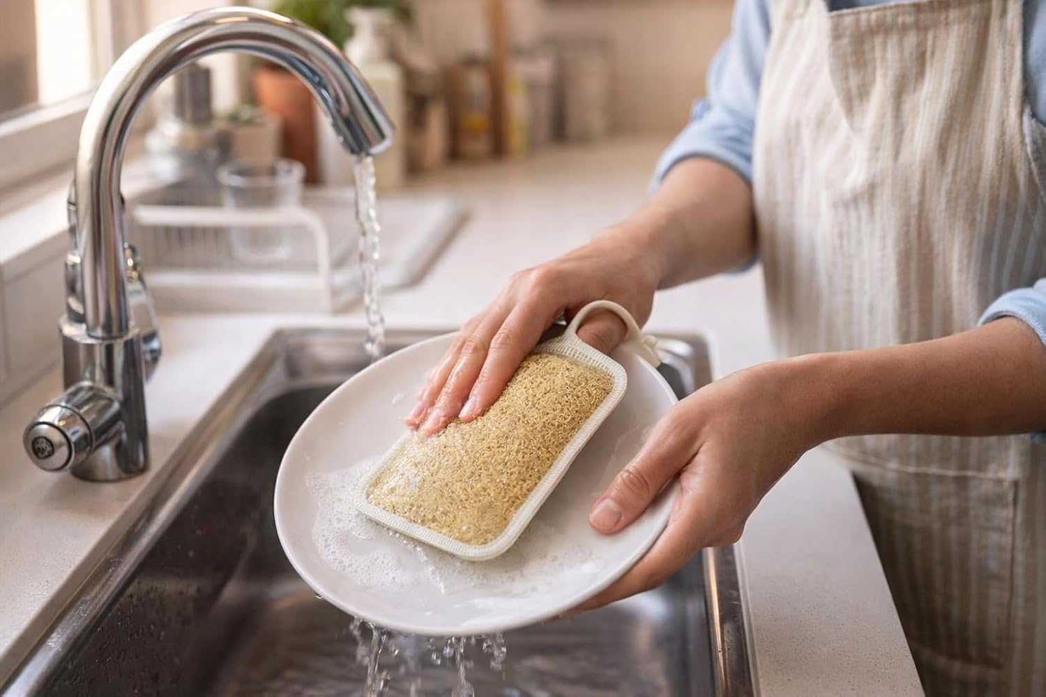 Doğal Kabak Lifi Yüz Vücut Banyo Kesesi, Antibakteriyel Sağlıklı Bulaşık Süngeri, çok amaclı kullanım,15x11cm, Seyahat boy, Cilt Yenileyici Canlandırıcı Etki Selülit Karşıtı,Hücre Yenileme