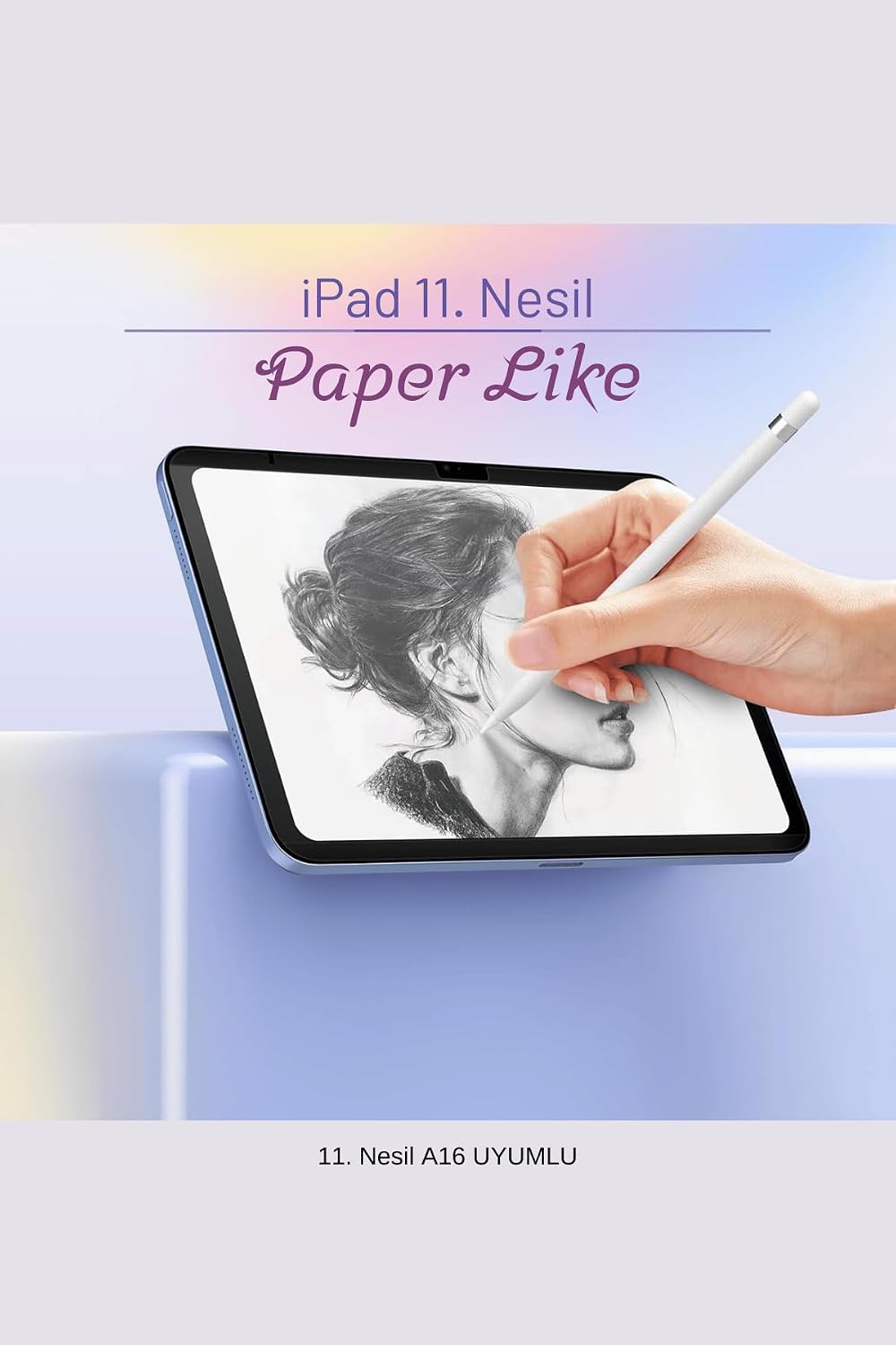 iPad 11. Nesil 2025 A16 Çip ile Uyumlu Paper-Like Gerçek Kağıt Hissi Tablet Ekran Koruyucu