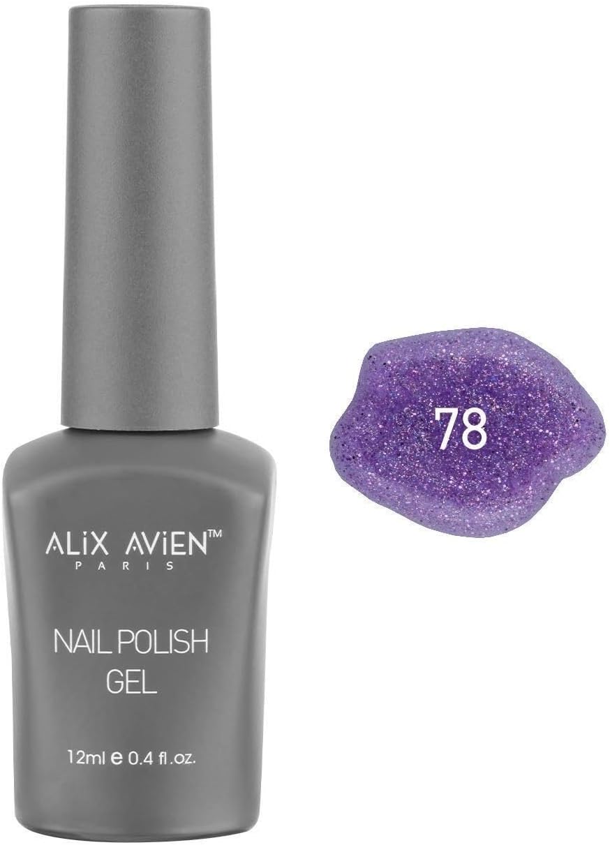 Işıltılı Mor Kalıcı Oje 78-Yoğun Renk Veren Jel Oje 12 ml-Nail UV Gel Polish 78