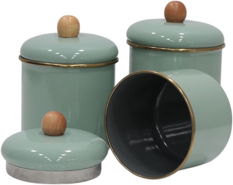 Soft Green Emaye Baharatlık Seti 3lü