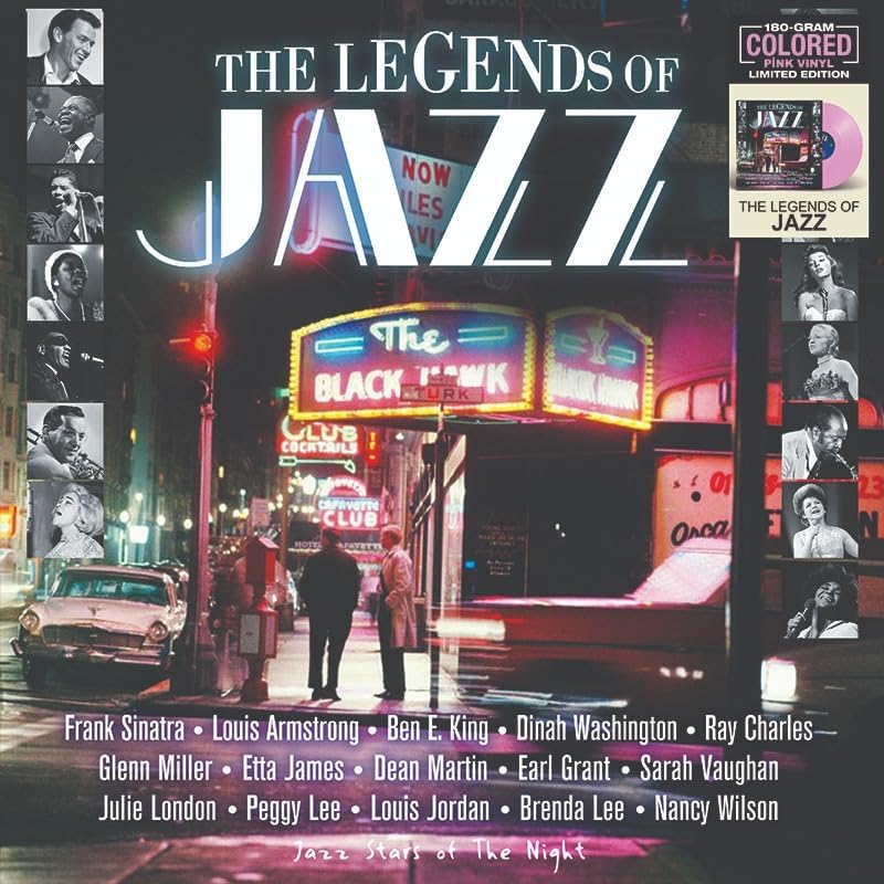 The Legends of Jazz Pembe Renkli Plak Vinyl LP Frank Sinatra, Louis Armstrong, Ray Charles, Etta James ve daha fazlası