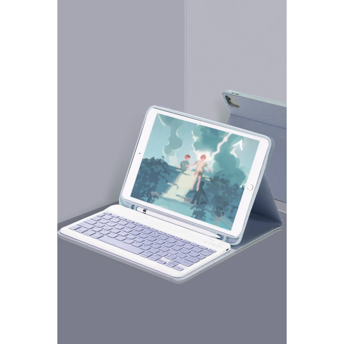 Apple iPad Air 11 (2024) Kılıf KC01 Smart Klavyeli Tablet Kılıfı - Lacivert