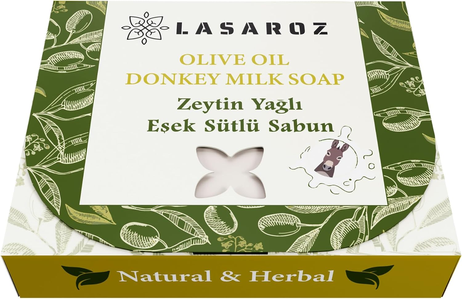 Zeytin Yağlı ve Eşek Sütlü Sabun Doğal ve Bitkisel Içerikli 100 gr