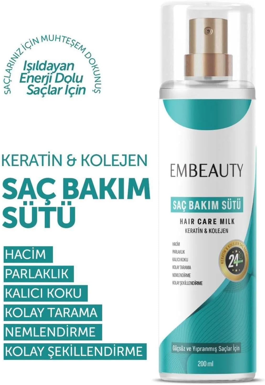 beauty Besleyici Keratin Kolajen Saç Bakım Sütü 200 ML