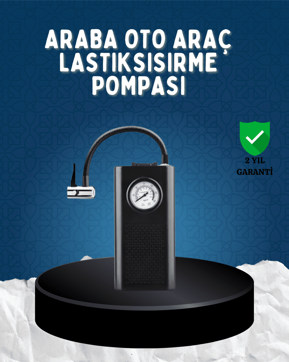 Elektrikli Hava Kompresörü Type-C USB Şarjlı Çok Fonksiyonlu Lastik Pompası