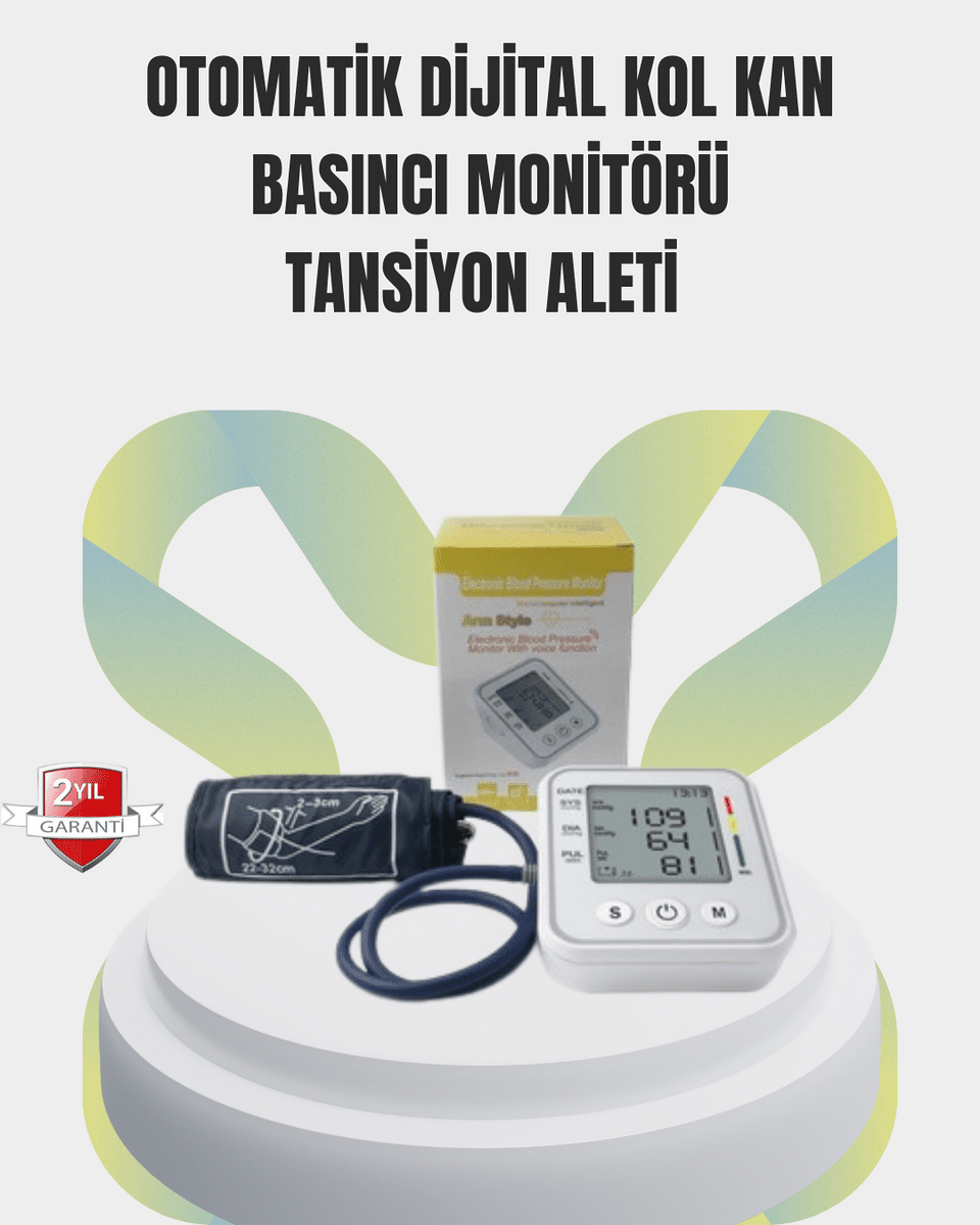 2 Kullanıcı Hafızalı USB Uyumlu Tansiyon Ölçer