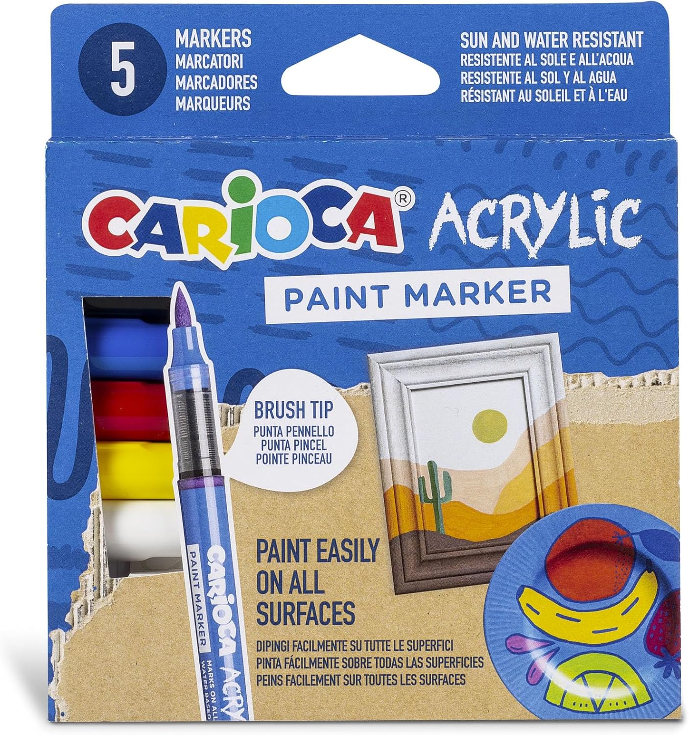 Akrilik Paint Marker Su Bazli Fırça Uçlu 5'Li