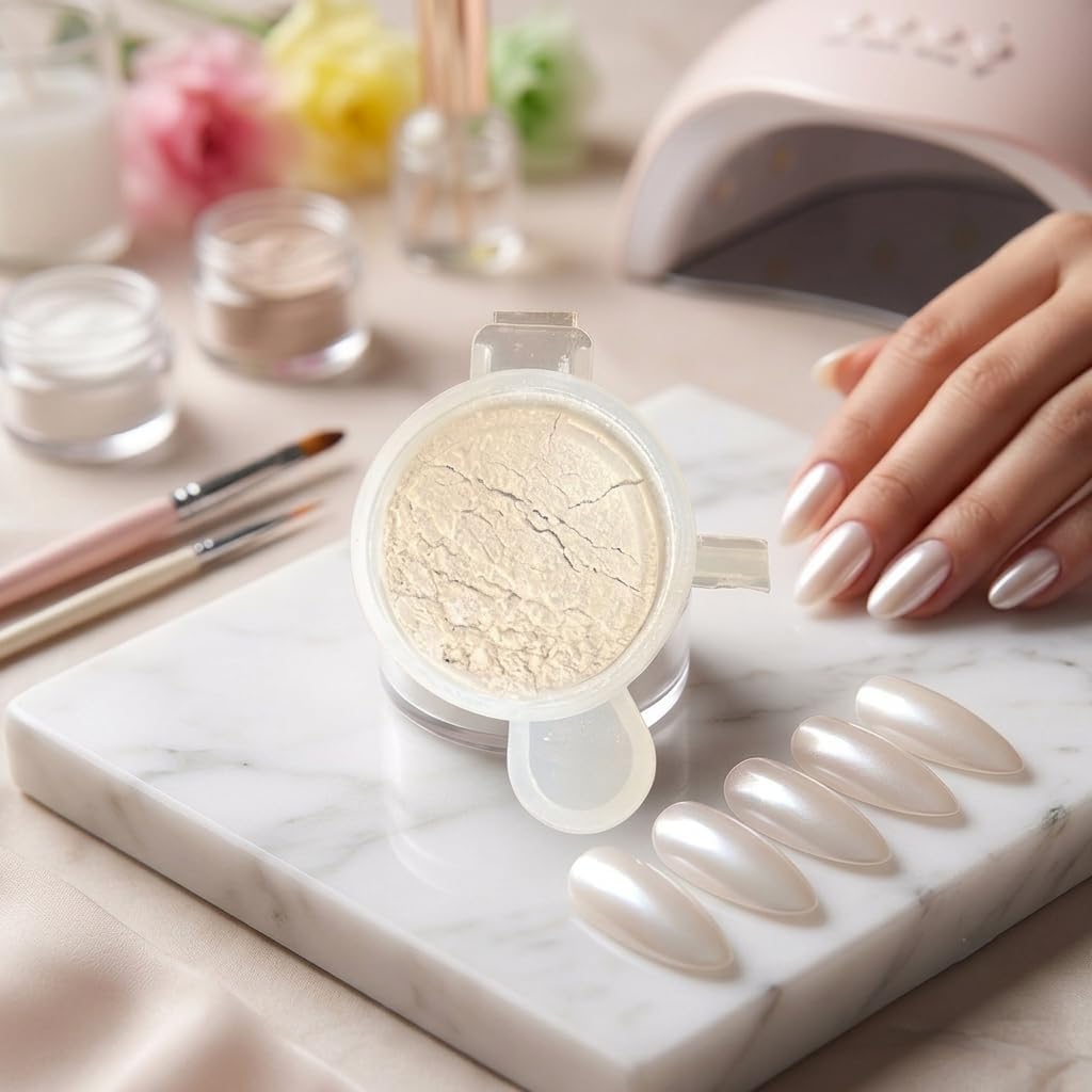 İnci Tozu Pigment 10ml Sedef Beyaz Tırnak Nail Art Inci Tozu, Metalik Toz 10ml, Reçine B10